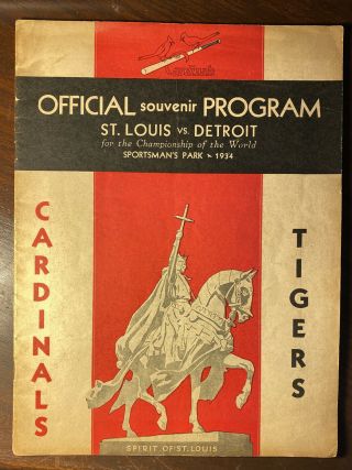1934 World Series Program Detroit Tigers At St Louis Cardinals Sportsman 