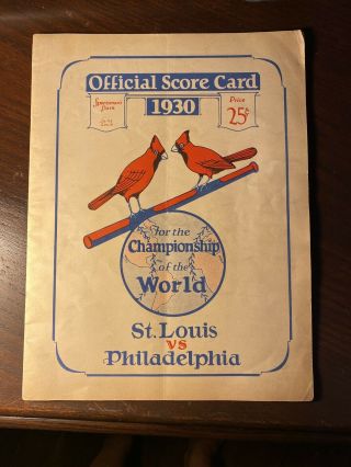 1930 World Series Program Philadelphia A 