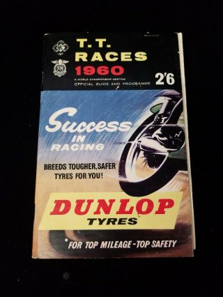 Vintage 1960 Isle Of Man Tt Races Guide Norton Mv Agusta Duke Graham Surtees Uk
