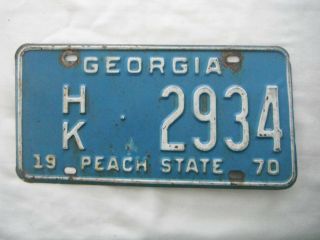 1970 Georgia Truck License Plate Tag