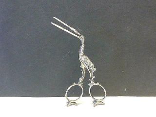 Vintage Stork Bird Embroidery Sewing Scissors 833 Silver Netherlands Dutch
