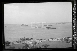 1936 Ss Normandie Luckenbach Ocean Liner Ship Old Photo Negative 379b