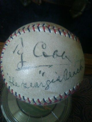 20s Reach Official American League Barnard signed Baseball Ty Cobb READ LISTING 2