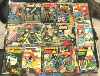 16 Various Vintage Dc Batman Comics Books