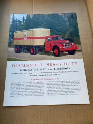 Diamond T Heavy Duty Truck Brochure 614,  614h,  And 614sbd1055