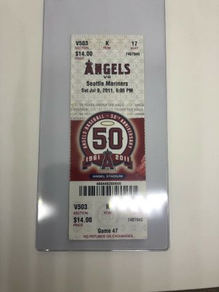 Mike Trout Los Angeles Angels Full First Mlb Hit Ticket Stub 7/9/11 Look