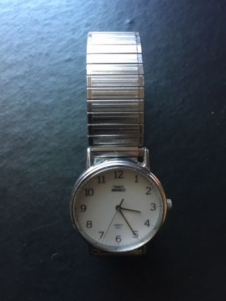 Vintage Men’s Timex Indiglo Watch Dial White Stainless Steel CR2016 Cell 2