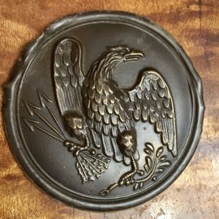Antique Civil War Dug Relic Brass Eagle Shoulder Cross Belt Plate