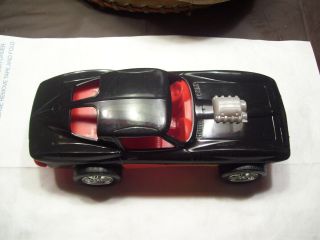 Vintage Toy Car Chevy Corvette 1963 Split Window Black Processed Plastics 9 1/4 "