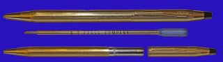Vintage Cross Ballpoint Pen 1/20 10kt Gold Filled Ex - Nm Still Writes Made In Usa