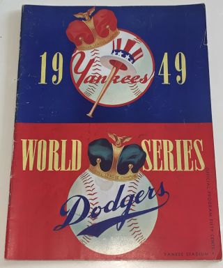 1949 York Yankees Vs Brooklyn Dodgers World Series Program Dimaggio Robinson
