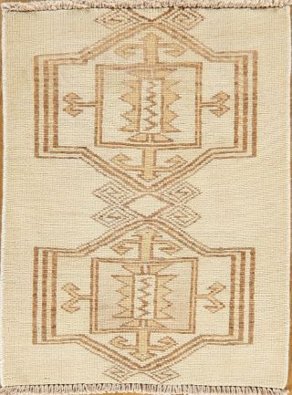 Vintage Geometric Tribal Ivory Bakhtiari Area Rug Hand - Made Kitchen Carpet 2 
