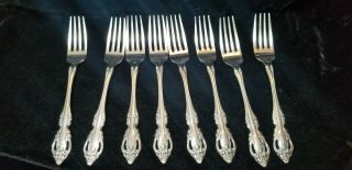 8 Oneida Community Brahms Stainless Flatware 7 1/4 " Dinner Forks