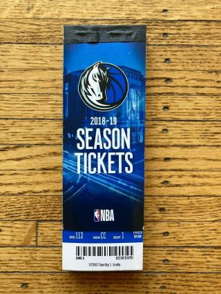 Partial 2018 - 19 Dallas Mavericks Season Ticket Book Final Dirk Season