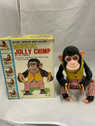 Musical Jolly Chimp Cymbals Monkey Ape Automaton Toy Antique