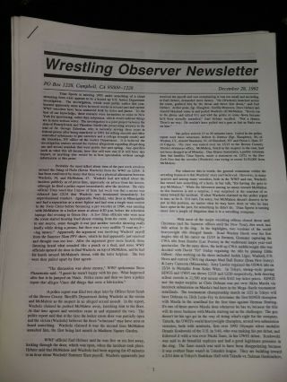 Wrestling Observer Newsletter 1992 (complete Year) All 51 Issues Wwf Wcw Wwe