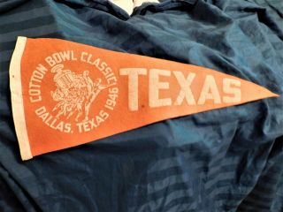 1946 Cotton Bowl University Of Texas Longhorns Wool Felt Pennant