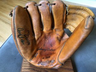 Vintage Signed Correct Hand Johnny Podres Rawlings G300 Baseball Glove Dodgers