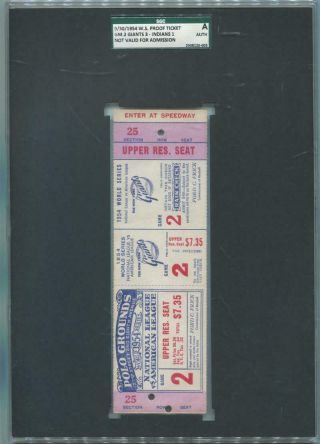 1954 World Series Game 2 Proof Full Ticket.  Ny Giants Cleveland Indians.  Sgc