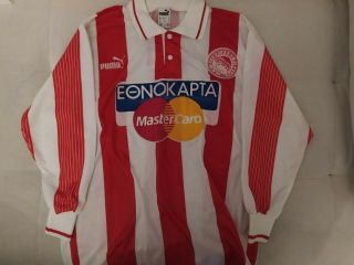 Olympiakos Piraeus Official Longsleeve T Shirt Jersey 1995 - 96 Greek Football