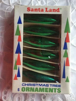 Vintage Poland Blown Glass Oval Icicle Christmas Tree Ornaments Ob 6 " Long