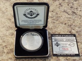 Highland Michael Jordan 1 Troy Oz Fine Silver Upper Deck Coin Limited Ed Co