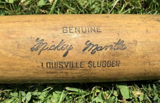 Vtg 1960s Mickey Mantle Louisville Slugger Baseball Bat 33” Trenton Rec Michigan