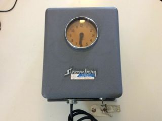 Vintage Stromberg Time Punch Clock Model 14 With Keys