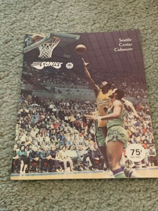 1971 Seattle Supersonics Indiana Pacers Aba V Nba Exhibition Basketball Program