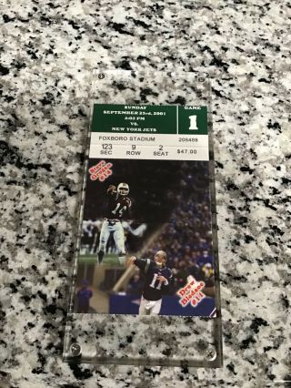 Tom Brady England Patriots Ticket Stub 9/23/01 First Game Rare History Piece