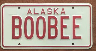 Single Alaska Personalized Plate Boobee In Envelope