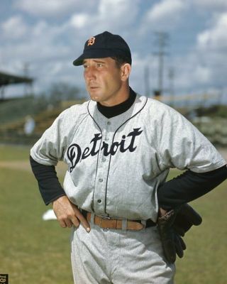 1950 Photo Transparency Fred Hutchinson Detroit Tigers In Rare Color