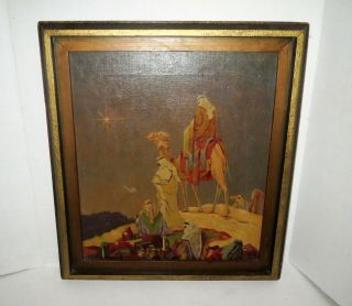 Old Master Antique 1800s - Byzantine Oil Painting Retablo - Signed