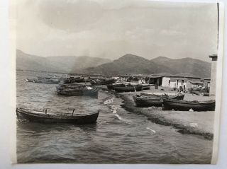Vintage Press Photo Large Of Greece Lesvos Island Kalloni ΛΕΣΒΟΣ Mytilene Boat