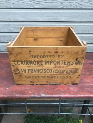 Vintage 1978 Spanish Wine Valldara San Francisco Cali Wooden Wine Crate Box