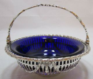 Antique Georgian Sterling Silver Pierced Basket,  C1770,  184g
