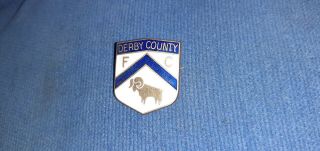 Vintage Derby County Fc (ram) Hard Enamel/brass Metal Football Brooch Pin Badge