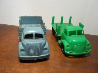 2 Vintage Marx Plastic Stake & Coe Farm Truck