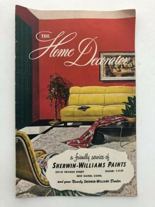 1950 Sherwin - Williams Home Decorator Guide Brochure Book Vtg 2