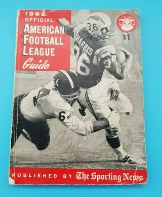 Afl American Football League - Sporting News Football Guide - 1962 - Ex