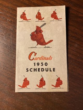 1950 St.  Louis Cardinals Baseball Schedule 7up Sportman 