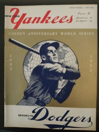 1953 World Series Program - York Yankees Vs Brooklyn Dodgers - Baseball