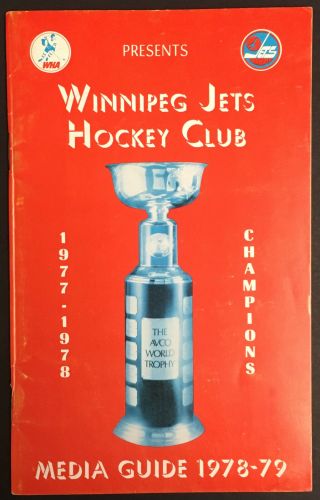 1978 - 79 Winnipeg Jets Wha Media Guide League Champions Bobby Hull Vintage Hockey