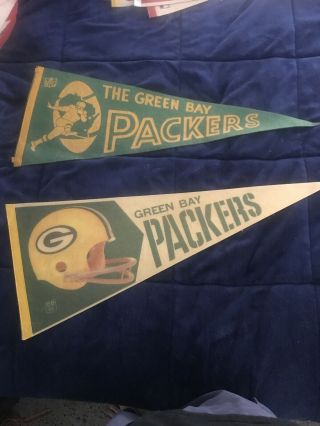 1960s Vintage Green Bay Packers Wisconsin Nfl Football Pennant 12x29.  5