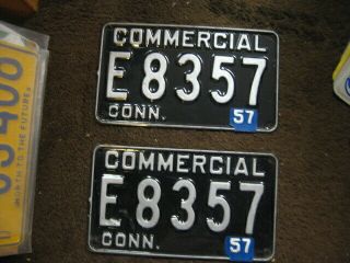 1957 Connecticut License Plate - Commercial Pair