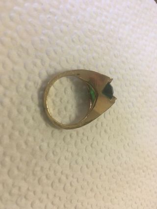 Vintage 10k Gold Filled Cocktail Ring Emerald? Green Stone Clark and Combs C&C 2