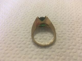 Vintage 10k Gold Filled Cocktail Ring Emerald? Green Stone Clark and Combs C&C 3