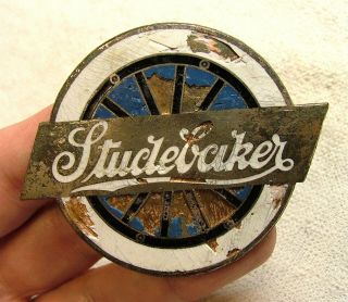 Studebaker Wheel Style Enamel Radiator Badge Emblem 1916 - 23 Rat Rod