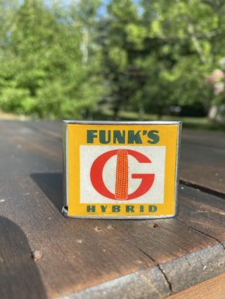 Vintage Advertising Tape Measure Funk’s Hybrid Corn Seed Farm Barlow Agriculture