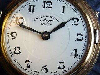 1940s Full Hunter Gents Pocket Watch.  REGO Chronometer.  Antique 2